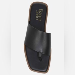 Franco Sarto Black Merci square toe leather Sandal Sz 9.5